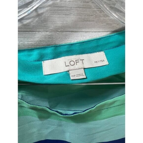 LOFT Woven Printed Rayon‎ Elbow Sleeves Blouse XSP - Picture 4 of 5